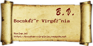 Bocskár Virgínia névjegykártya